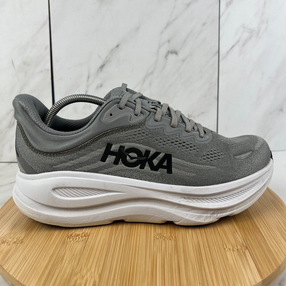Hoka One Bondi 9 Mens Size 10 4E X-WIDE Galactic Grey Running Shoes 1162015 GCTC